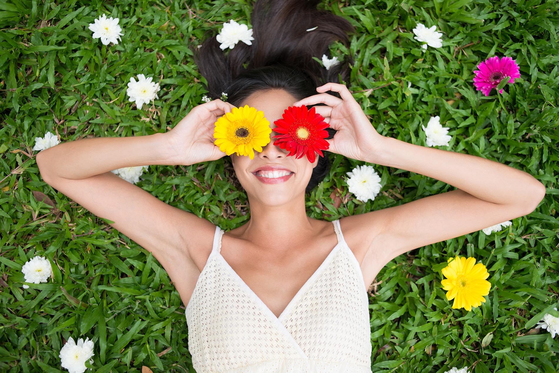 Frühling Frau mit Blumen