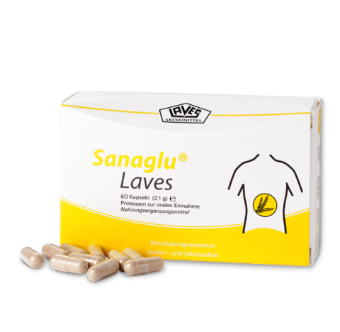 Sanaglu® Laves ist für Menschen, die darauf sensitiv reagieren und die enthaltenen Glutelinen und Prolaminen nicht spalten können.