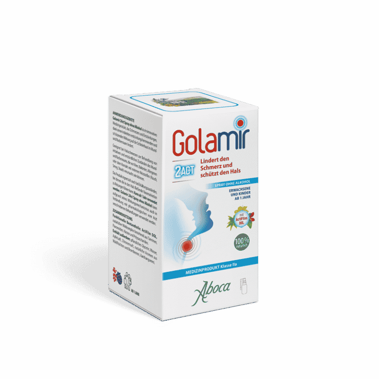 Aboca Golamir 2Act Spray (ohne Alkohol) - lindert Schluckbeschwerden, Brennen und Schmerzen im Hals
